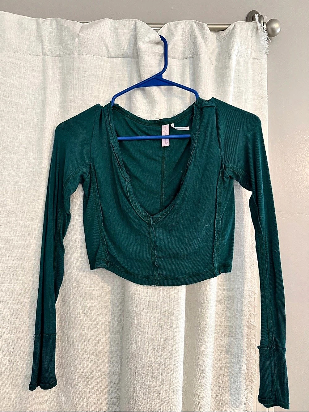 Free People Long Sleeve Top in Green Size Small